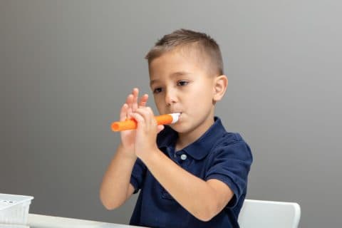 Breathing re-education session at Advanced Therapy & Wellness Center