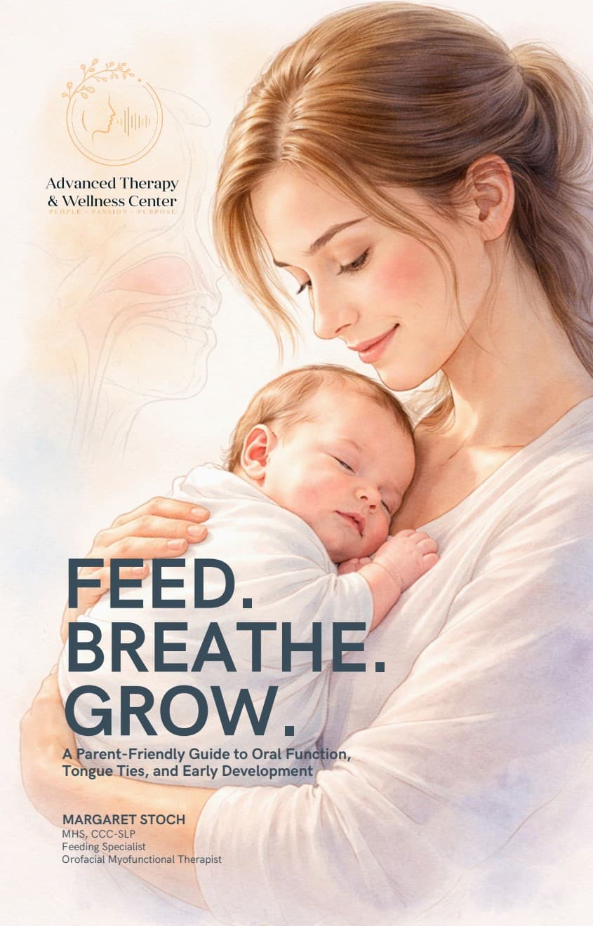 Cover of FEED. BREATHE. GROW. by Margaret Stoch: a watercolor of a mother cradling her sleeping newborn