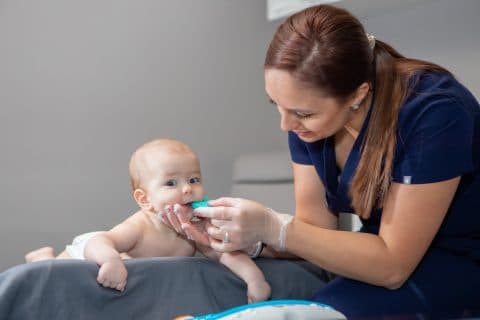Infant feeding therapy session at Advanced Therapy & Wellness Center